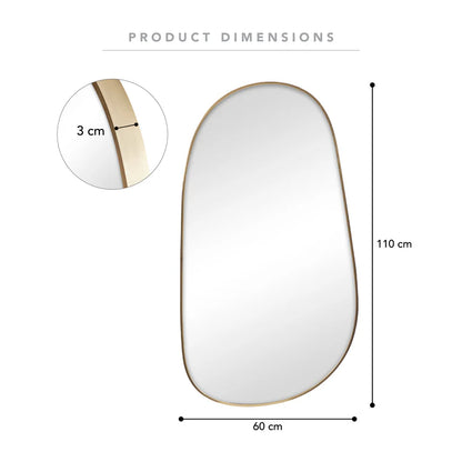 Sage 110cm Organic Mirror Gold