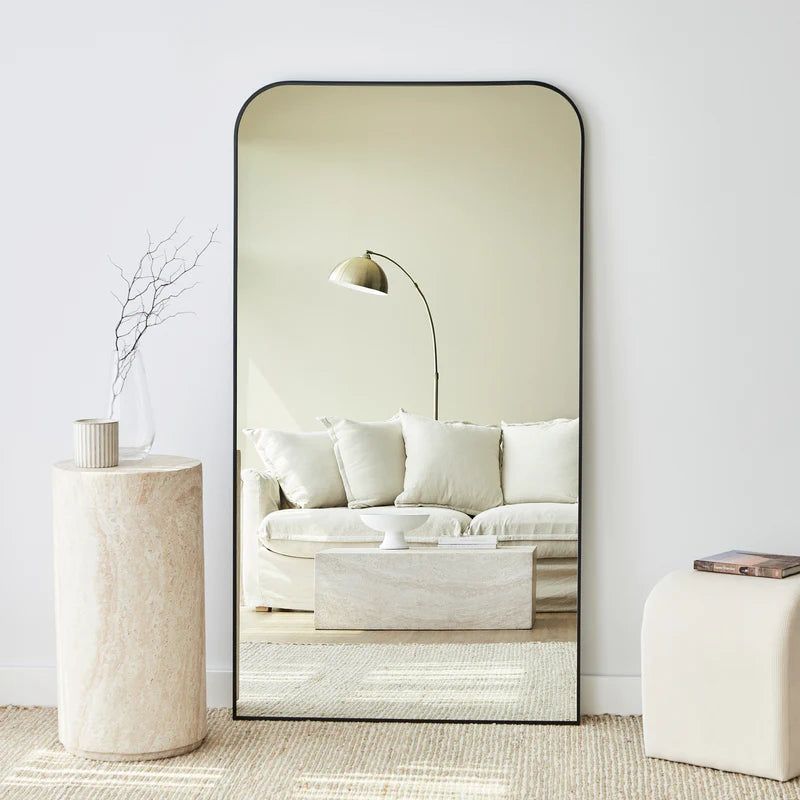 Ivy 165cm Rounded Mirror Black