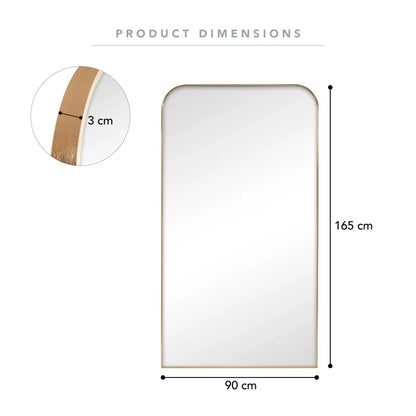 Ivy 165cm Rounded Mirror Gold