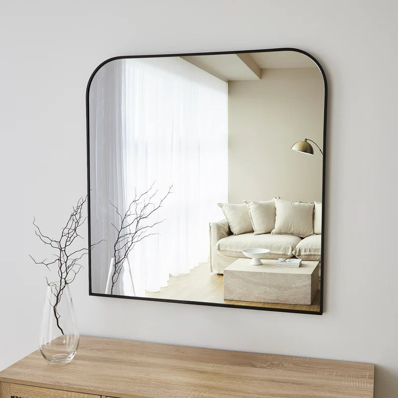 Ivy 90cm Rounded Mirror Black