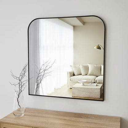 Ivy 90cm Rounded Mirror Black