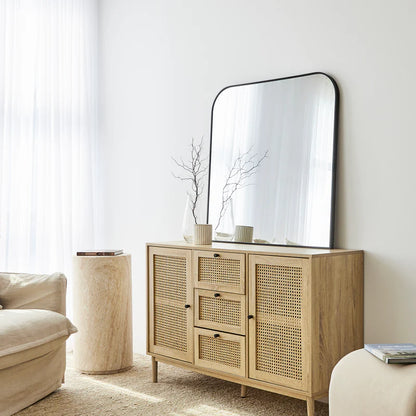 Ivy 90cm Rounded Mirror Black