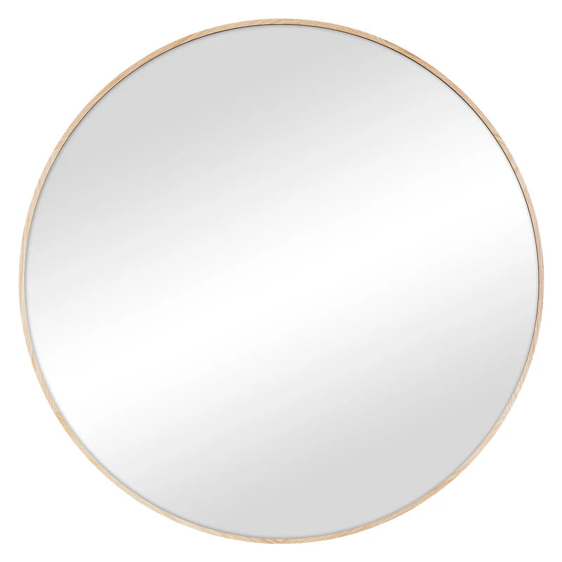 Oakleigh 80cm Round Solid Oak Mirror Natural