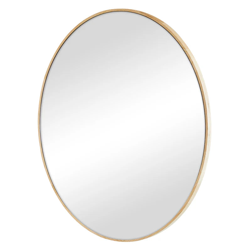 Oakleigh 80cm Round Solid Oak Mirror Natural