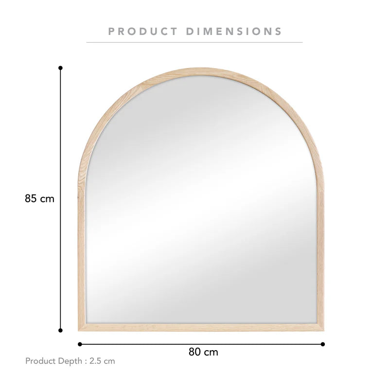 Oakleigh 85cm Arch Solid Oak Mirror Natural