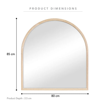 Oakleigh 85cm Arch Solid Oak Mirror Natural