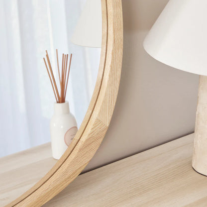 Oakleigh 72cm Organic Pebble Solid Oak Mirror Natural
