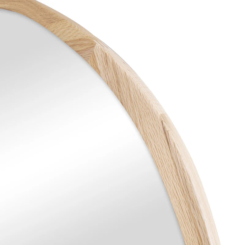 Oakleigh 72cm Organic Pebble Solid Oak Mirror Natural