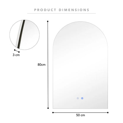 Aurora 80cm Arch Backlit Mirror