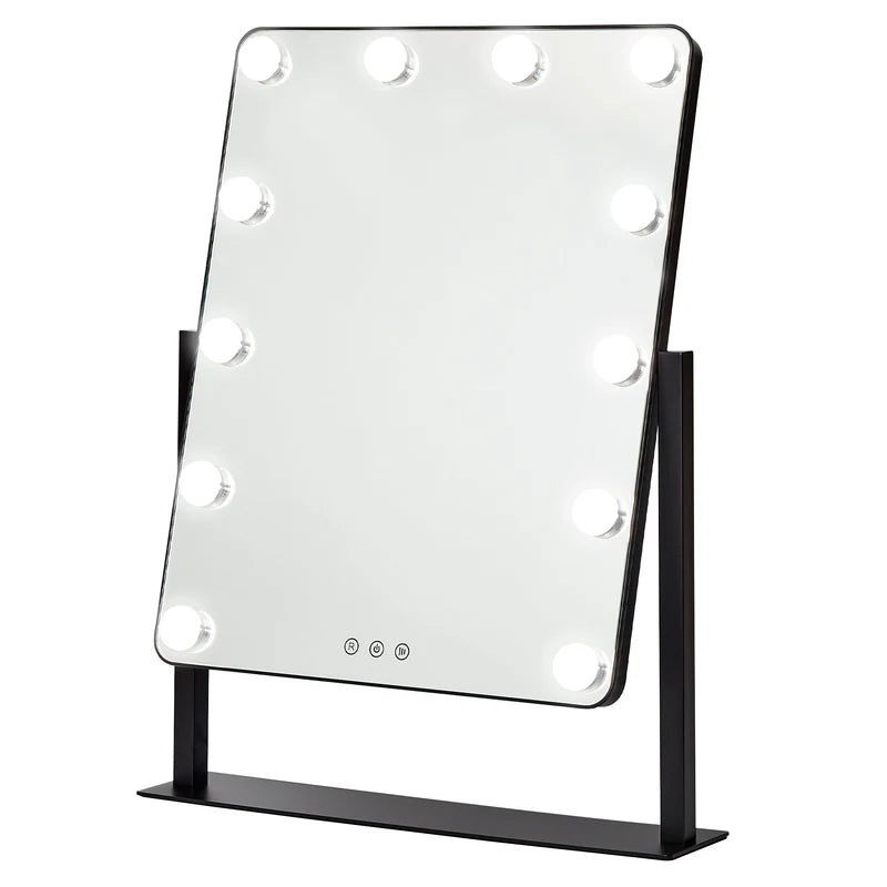 LED 60cm Tabletop Vanity Mirror Black