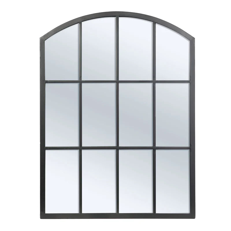 Marais 80cm Arch Top Iron Indoor Outdoor Mirror Black