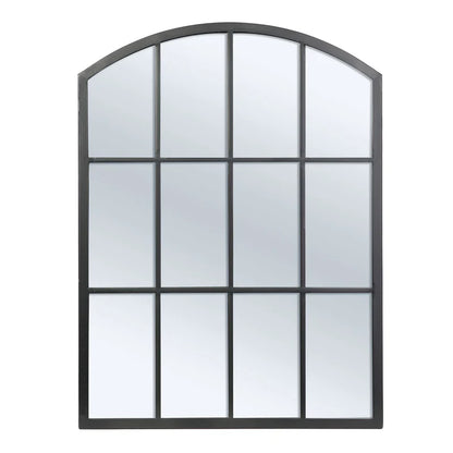 Marais 80cm Arch Top Iron Indoor Outdoor Mirror Black