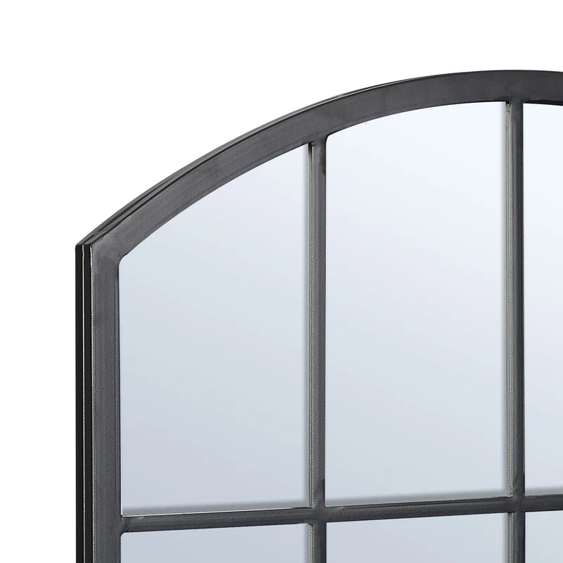 Marais 80cm Arch Top Iron Indoor Outdoor Mirror Black