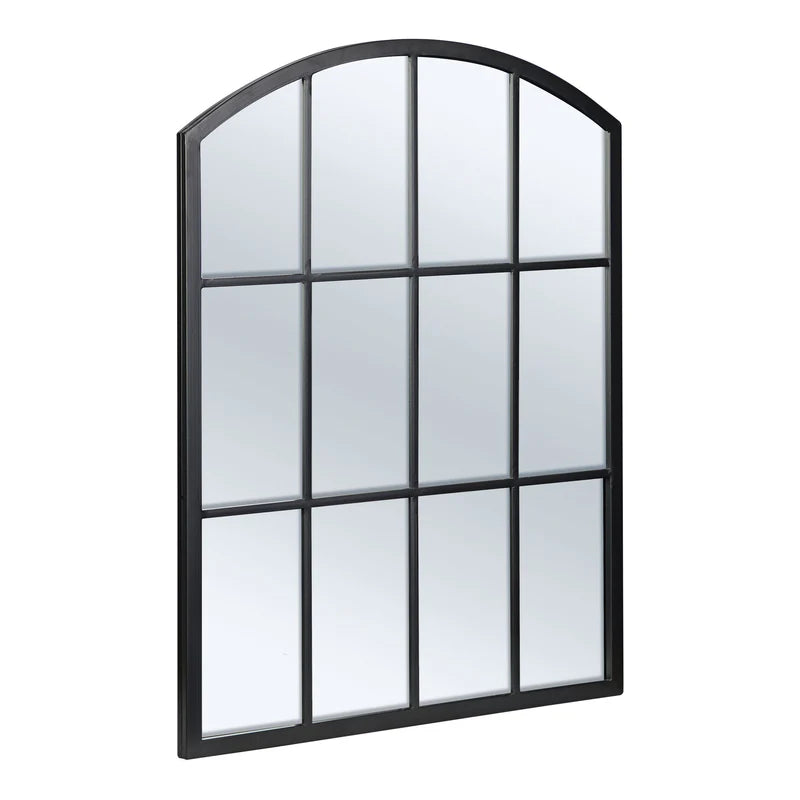 Marais 80cm Arch Top Iron Indoor Outdoor Mirror Black