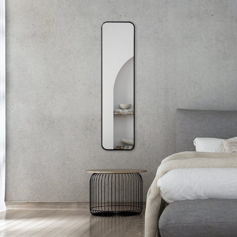 Elle 120cm Rectangle Leaning Wall Mirror Black