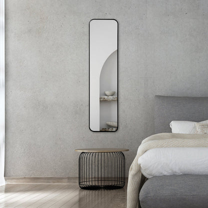Elle 120cm Rectangle Leaning Wall Mirror Black