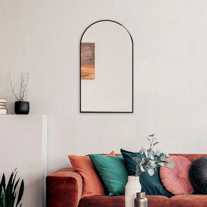 Naomi 80cm Arched Wall Mirror Black