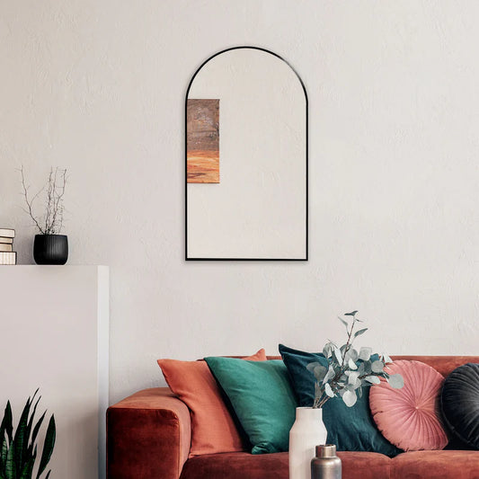 Naomi 80cm Arched Wall Mirror Black