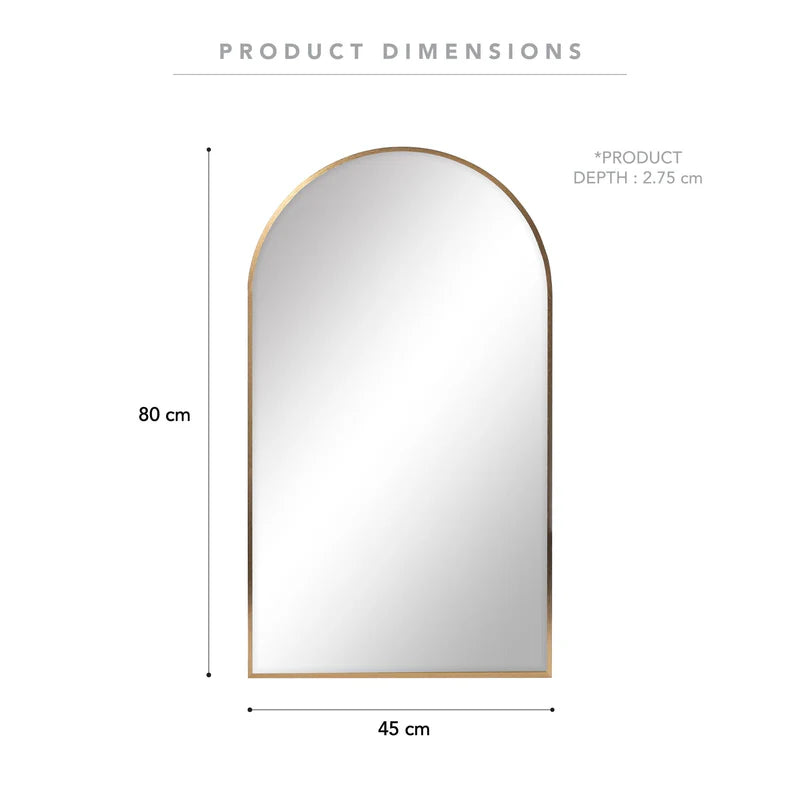 Naomi 80cm Arched Wall Mirror Gold