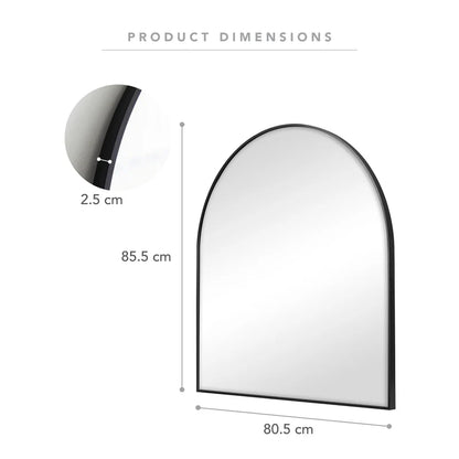 Naomi 85cm Large Arch Mirror Black