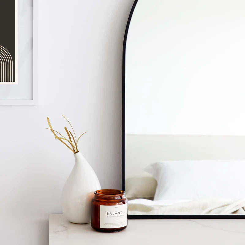 Naomi 85cm Large Arch Mirror Black