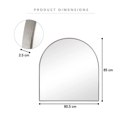 Naomi 85cm Large Arch Mirror Gun Metal Grey
