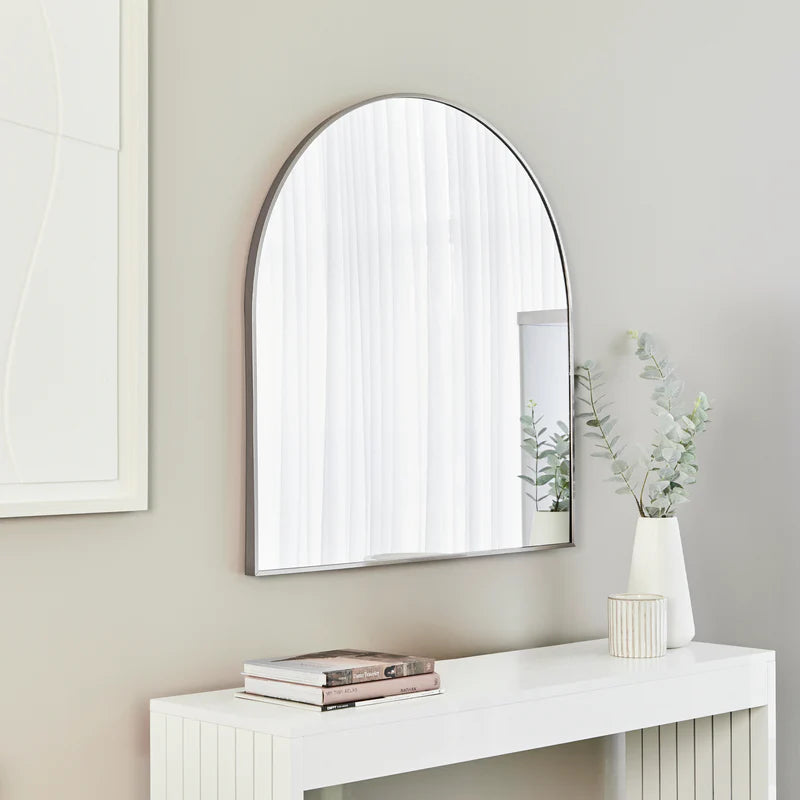 Naomi 85cm Large Arch Mirror Gun Metal Grey