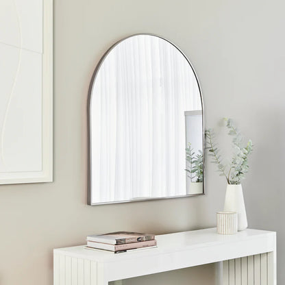 Naomi 85cm Large Arch Mirror Gun Metal Grey