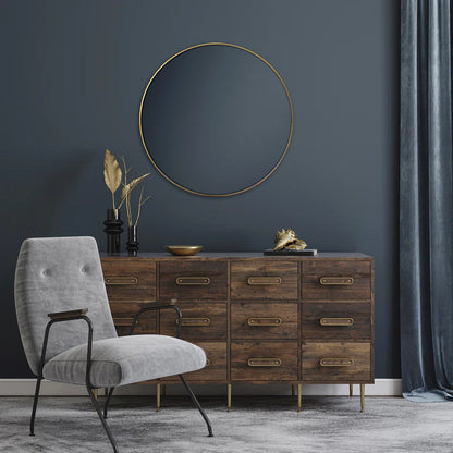 Linda 90cm Round Wall Mirror Gold