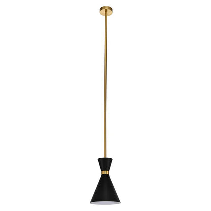 Oslo Pendant - Black with Brass