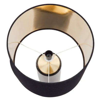Paola Marble Table Lamp - Black with Black Shade