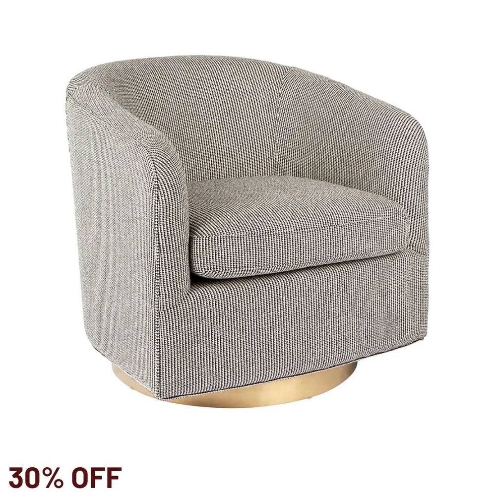 Belvedere Swivel Arm Chair - Black