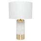 Paola Marble Table Lamp - White with White Shade