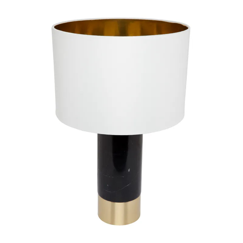 Paola Marble Table Lamp - Black with White Shade