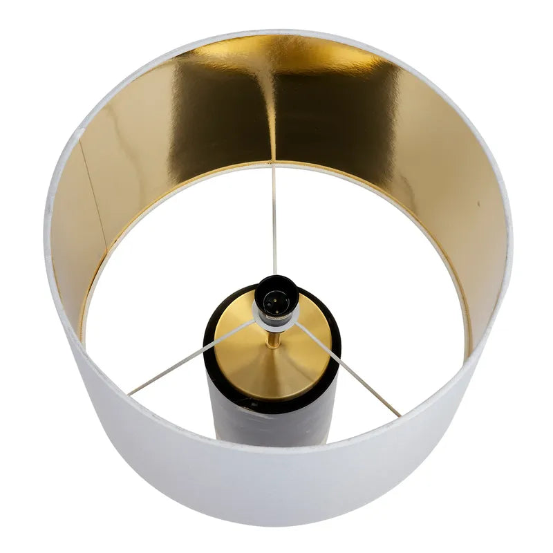 Paola Marble Table Lamp - Black with White Shade