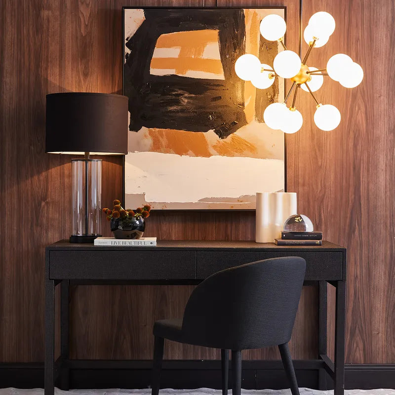 East Side Table Lamp - Black with  Black Shade