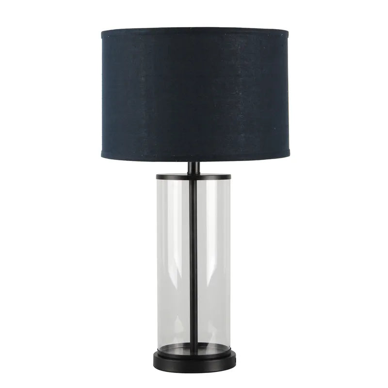 Left Bank Table Lamp - Black with Navy Shade