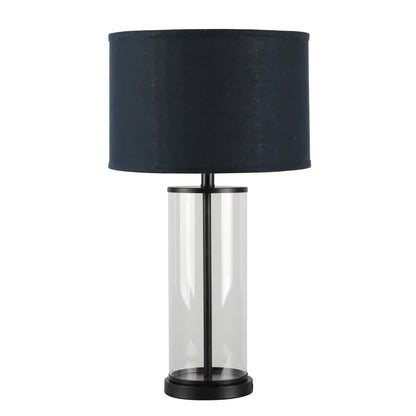 Left Bank Table Lamp - Black with Navy Shade