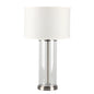 Left Bank Table Lamp - Nickel with White Shade