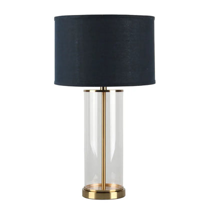 Left Bank Table Lamp - Brass with Navy Shade