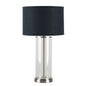 Left Bank Table Lamp - Nickel with Navy Shade