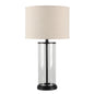 Left Bank Table Lamp - Black with Natural Shade