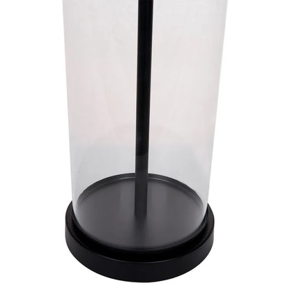Left Bank Table Lamp - Black with Natural Shade