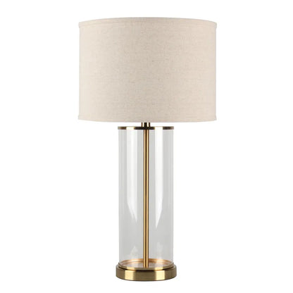 Left Bank Table Lamp - Brass with Natural Shade