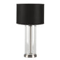 Left Bank Table Lamp - Nickel with Black Shade