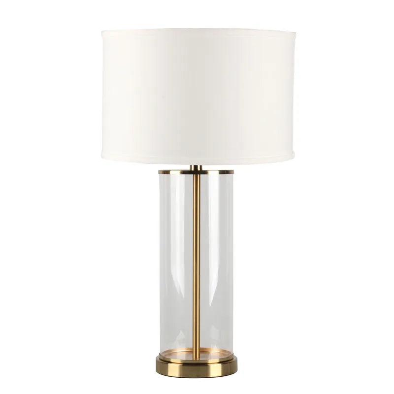 Left Bank Table Lamp - Brass with White Shade