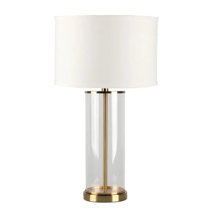 Left Bank Table Lamp - Brass with White Shade