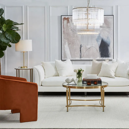 Left Bank Table Lamp - Brass with White Shade