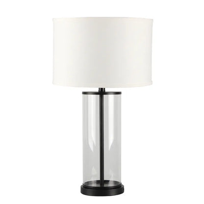 Left Bank Table Lamp - Black with White Shade