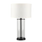 Left Bank Table Lamp - Black with White Shade